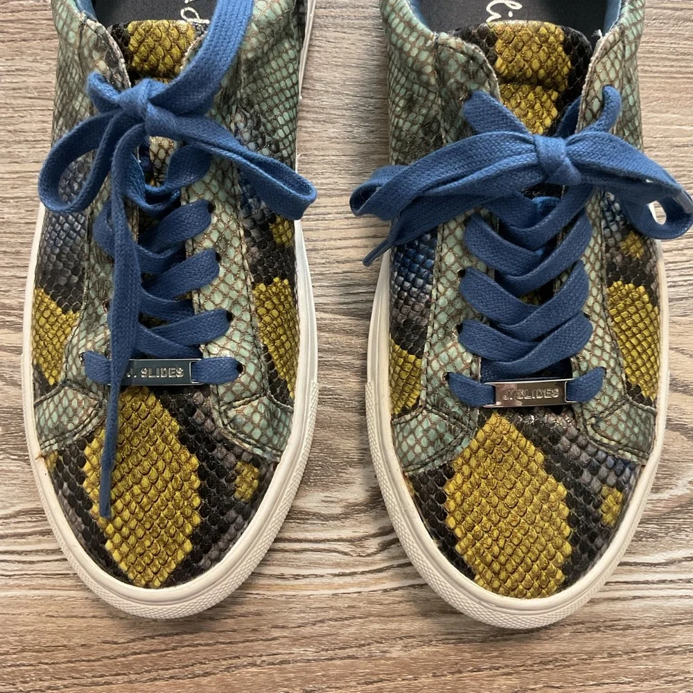 J Slides Lucki Blue Snakeskin Sneakers 7